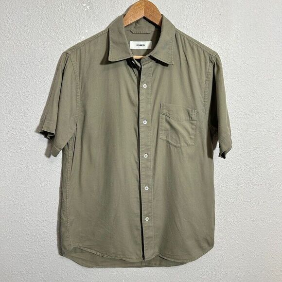Buck Mason Shirt Mens M Button Up Draped Twill One Pocket Short Sleeve - Picture 2 of 7